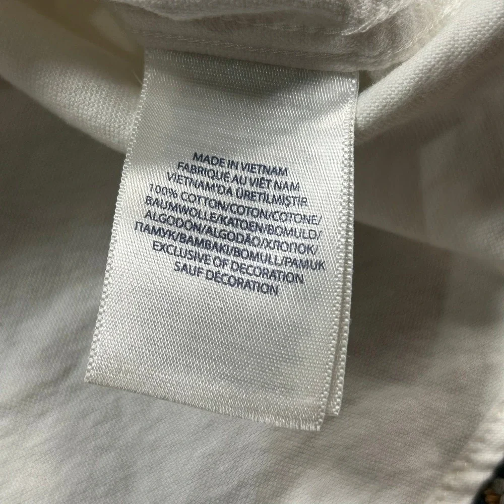 Ralph Lauren Button Down Shirt 12 White Long Sleeve Oxford Cotton Pony Logo